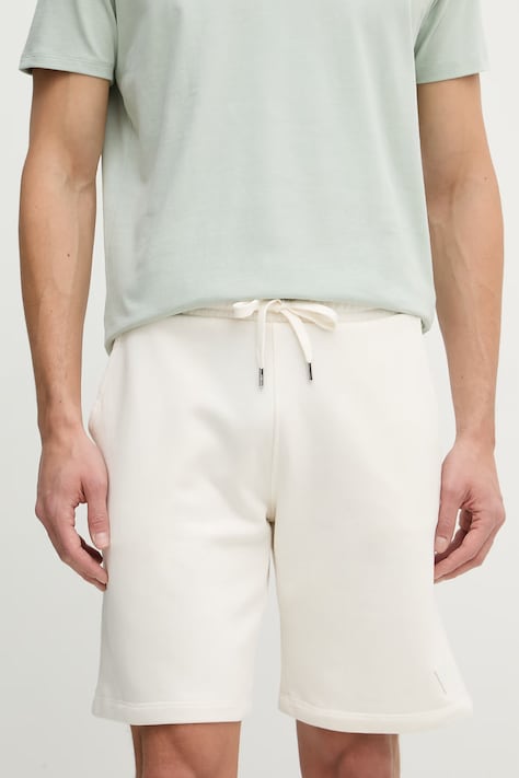 Guess szorty dresowe męskie bawełniane beżowe regular waist M6GD12 K3020