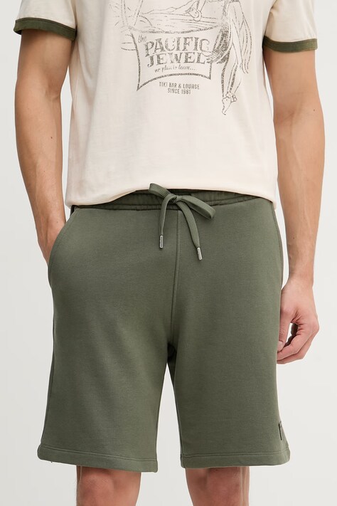 Guess szorty dresowe męskie bawełniane zielone regular waist M6GD12 K3020