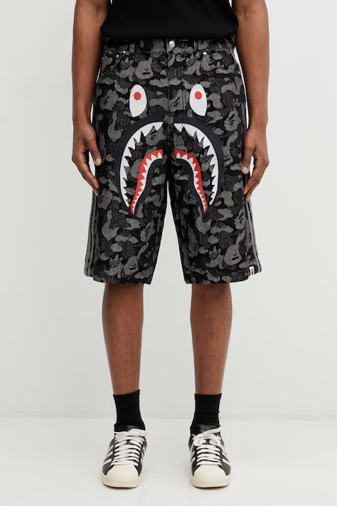 adidas Originals pantaloni scurți jeans x BAPE culoarea negru, KF4917