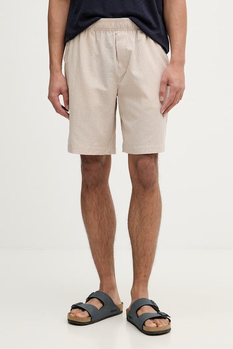 Guess szorty męskie bawełniane DOBBY beżowe regular waist M6GD09 W1738