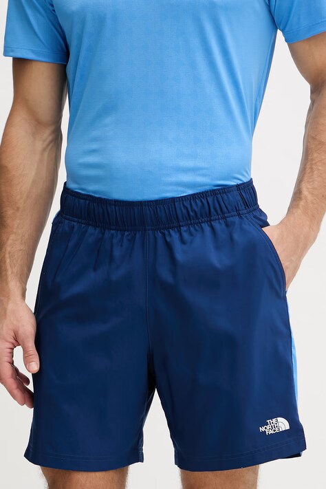 The North Face szorty sportowe męskie 24/7 color block granatowe regular waist NF0A8BEQL8X1