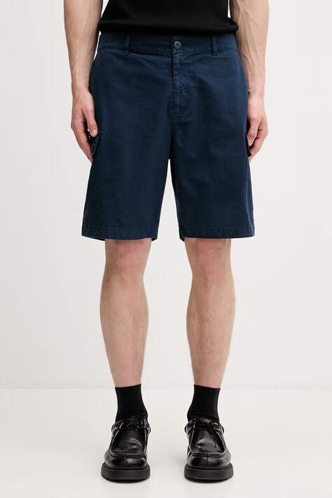 By Parra Cargo stuff szorty cargo bawełniane męskie niebieskie regular waist 55330