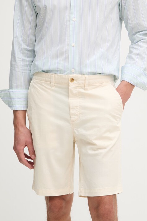 Gant szorty męskie bawełniane z elastanem beżowe regular waist 205640