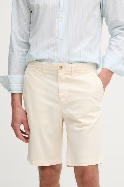 Gant szorty męskie bawełniane z elastanem beżowe regular waist 205640