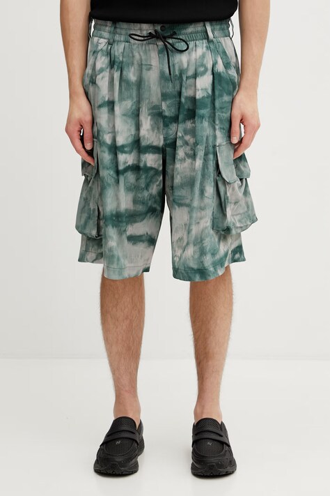 Y-3 AOP PLT SHORTS szorty cargo męskie zielone high waist KS5221