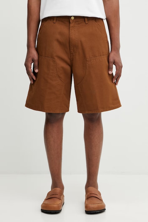 Carhartt WIP Double Knee Short szorty bawełniane męskie brązowe I034793.HZ02