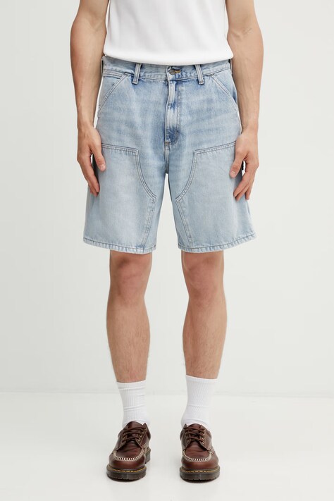 Carhartt WIP Double Knee Short szorty bawełniane męskie niebieskie regular waist I034867.01WU