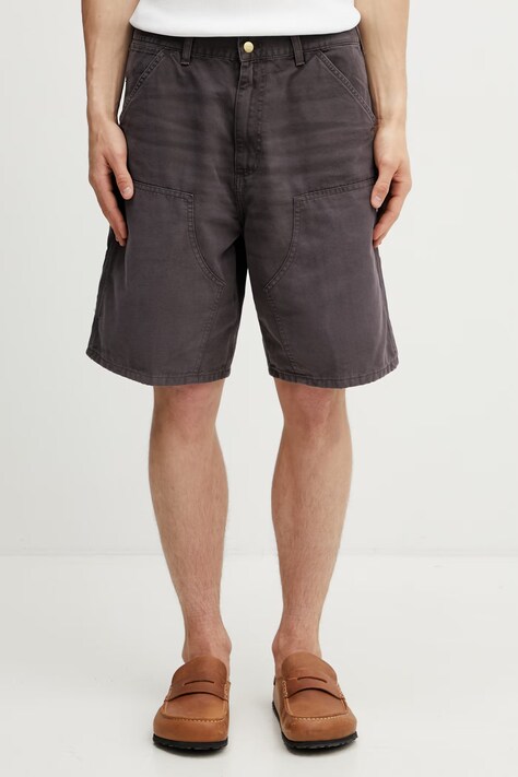 Carhartt WIP Double Knee Short szorty bawełniane męskie brązowe regular waist I036483.3IS4O