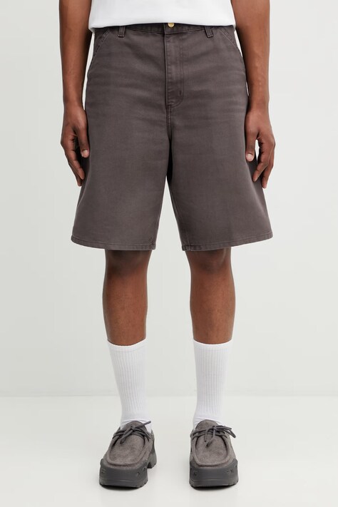Carhartt WIP Single Knee Short szorty bawełniane męskie brązowe regular waist I034797.3IS4O
