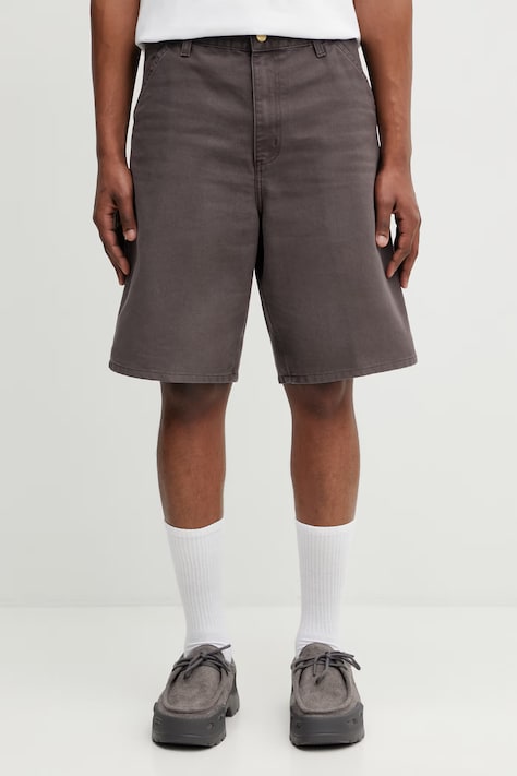 Carhartt WIP Single Knee Short szorty bawełniane męskie brązowe regular waist I034797.3IS4O
