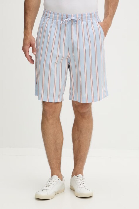 Lacoste szorty męskie bawełniane niebieskie regular waist GH1986