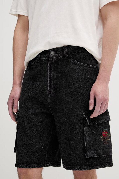 Kaotiko szorty męskie czarne regular waist AS011-01-K002