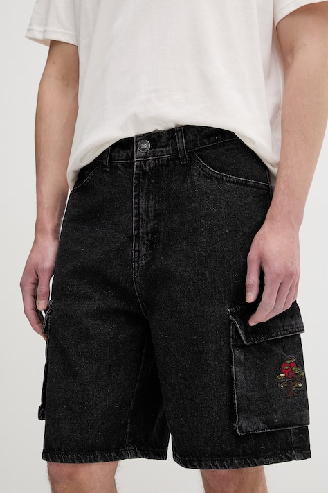 Kaotiko szorty męskie czarne regular waist AS011-01-K002