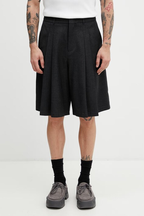 Ader Error szorty wełniane męskie szare high waist BO42FYBT0203GR