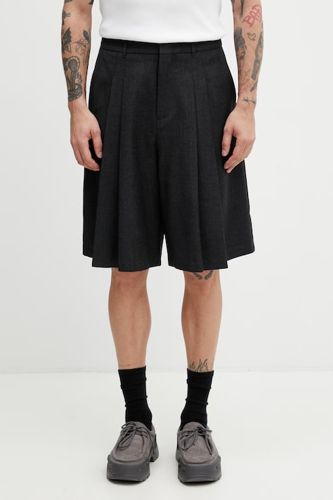 Ader Error szorty wełniane męskie szare high waist BO42FYBT0203GR