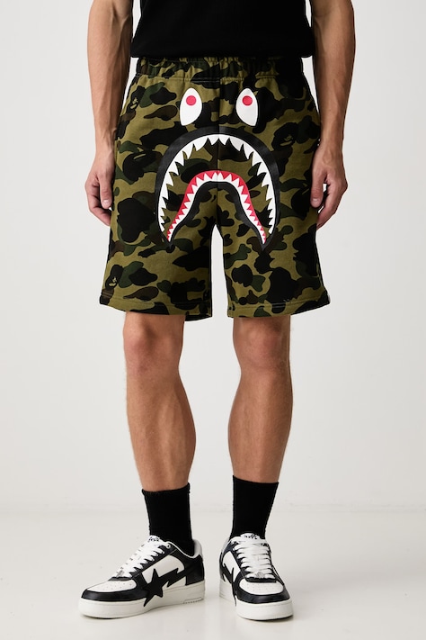 A Bathing Ape Szorty dresowe bawełniane męskie zielone 001SPM301005M