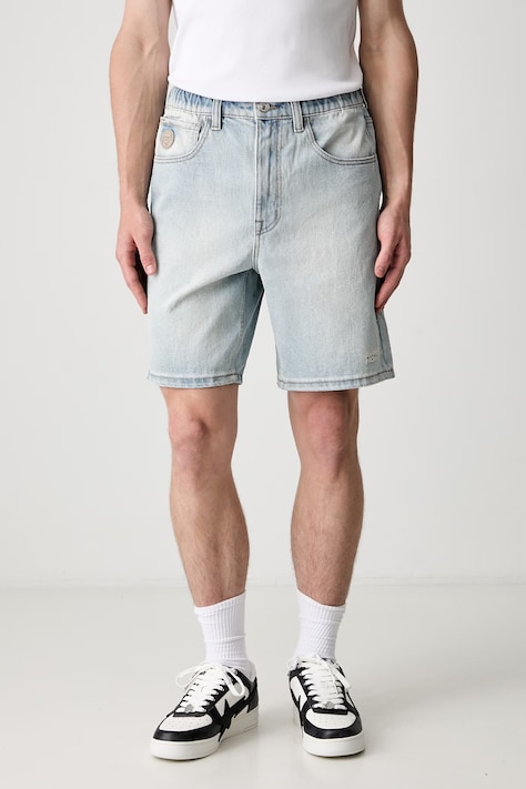 AAPE szorty jeansowe męskie niebieskie regular waist AAPSPMC678XAQ