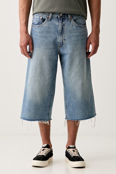 Levi's szorty męskie jeansowe 478 BAGGY CAPRI niebieskie high waist 004A8
