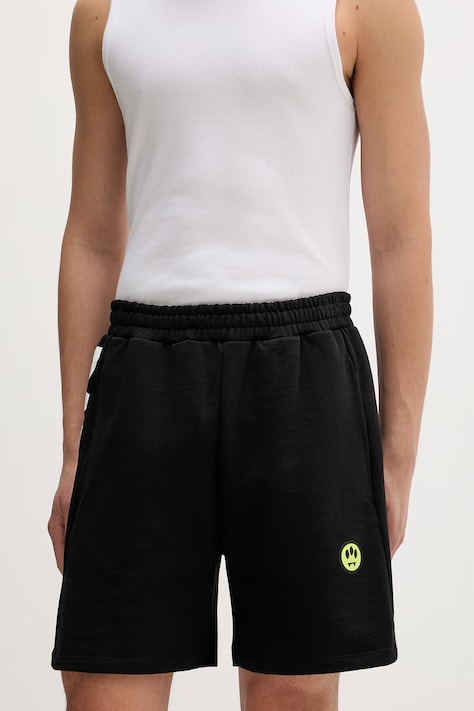 Barrow szorty bawełniane kolor czarny z nadrukiem S6BWUABE004