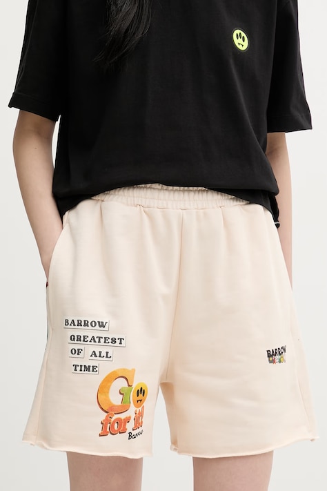 Barrow szorty bawełniane beżowe high waist S6BWUABE034