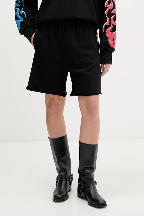 Barrow szorty bawełniane kolor czarny z nadrukiem S6BWUABE104