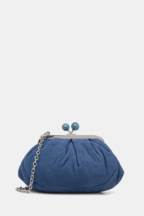 Weekend Max Mara torebka zamszowa AVALOIS kolor niebieski 2615511014600