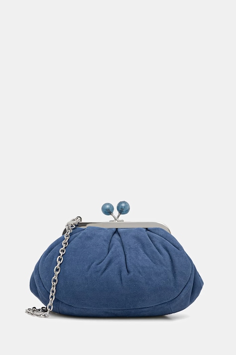 Weekend Max Mara torebka zamszowa AVALOIS kolor niebieski 2615511014600