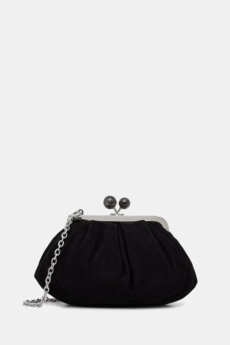 Weekend Max Mara torebka zamszowa AVALOIS kolor czarny 2615511014600