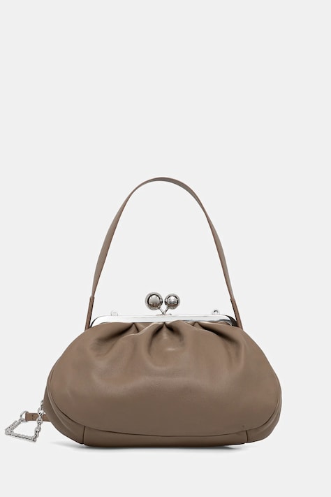 Weekend Max Mara bőr táska CUBICO szürke, 2615511174600