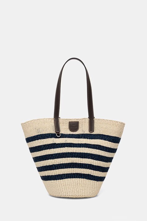 Weekend Max Mara torba plażowa damska pleciona AGENNAIO niebieska 2615511015600