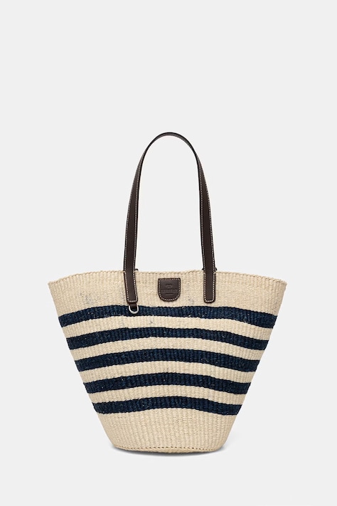 Weekend Max Mara torba plażowa damska pleciona AGENNAIO niebieska 2615511015600