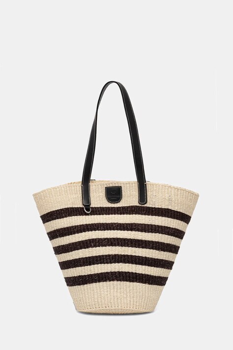 Weekend Max Mara torba plażowa damska pleciona AGENNAIO brązowa 2615511015600