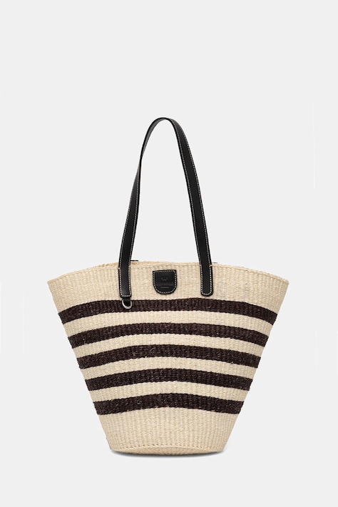 Weekend Max Mara torba plażowa damska pleciona AGENNAIO brązowa 2615511015600