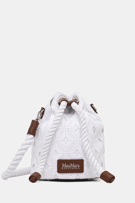 Max Mara Beachwear torebka worek damska AROSO biała 2616511029600