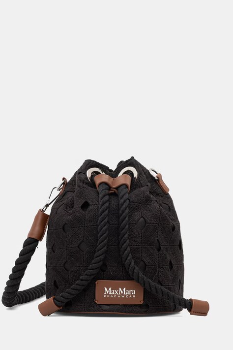 Max Mara Beachwear torebka worek damska AROSO czarna 2616511029600