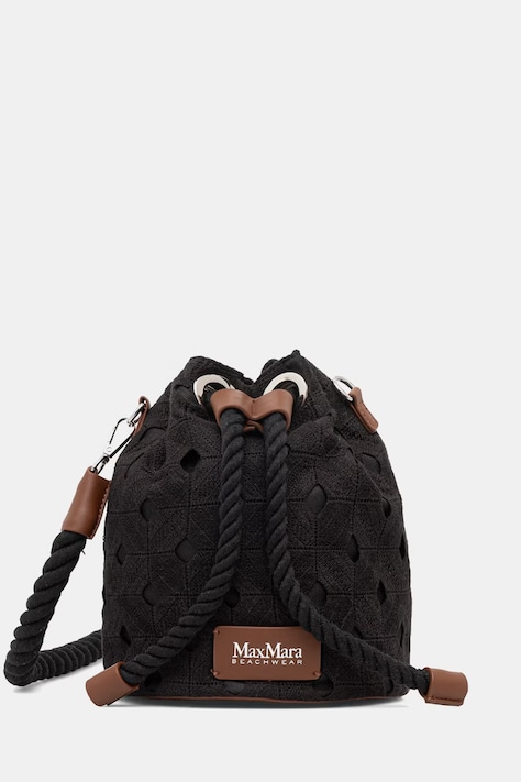Max Mara Beachwear torebka worek damska AROSO czarna 2616511029600