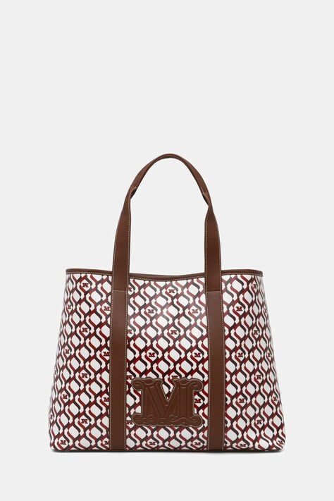 Max Mara Beachwear torebka shopper damska z imitacji skóry FARNETO beżowa 2616511059600