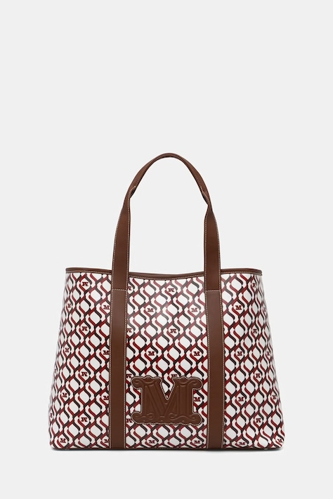 Max Mara Beachwear torebka shopper damska z imitacji skóry FARNETO beżowa 2616511059600