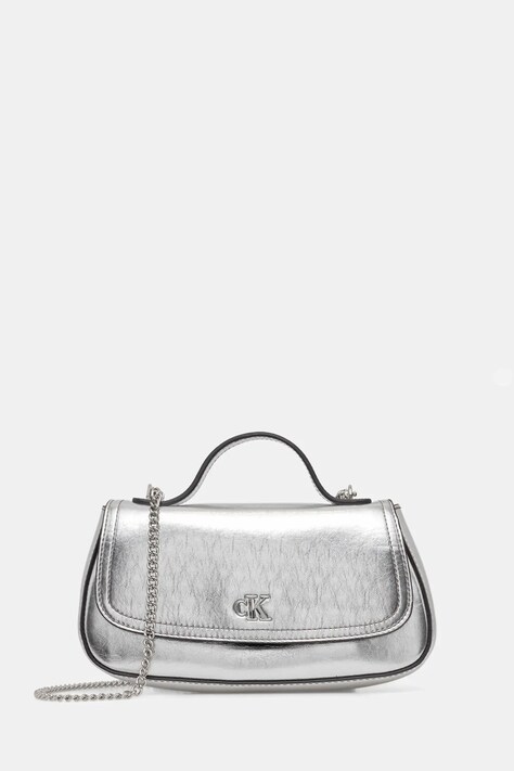 Τσάντα Calvin Klein χρώμα: ασημί, LV04F3306G