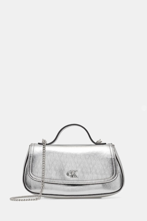 Τσάντα Calvin Klein χρώμα: ασημί, LV04F3306G