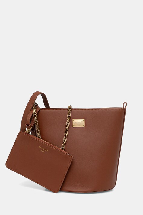 Marciano by Guess torebka skórzana kolor brązowy 6RGZ15 7414A