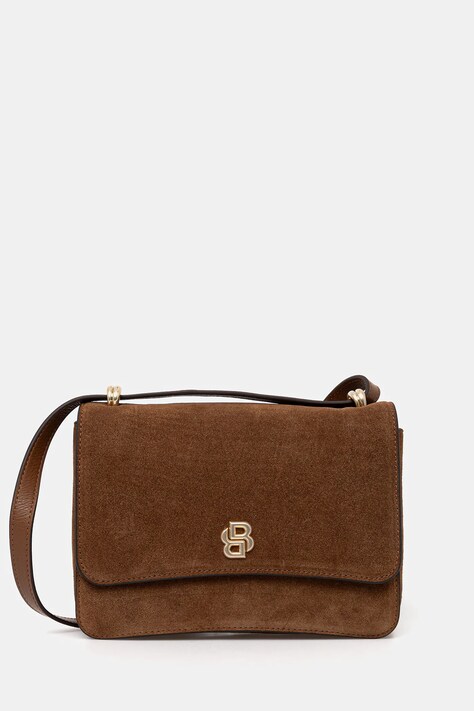 Τσάντα σουέτ BOSS BOSS BEYOND Crossb S χρώμα: καφέ, 50557961