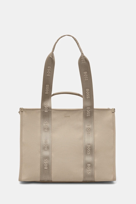 Τσάντα BOSS Sandy Tote C χρώμα: μπεζ, 50558113