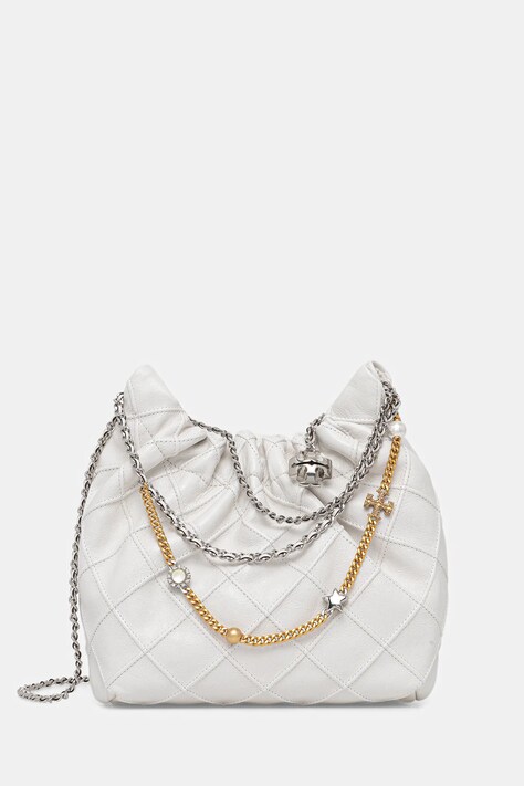 Tory Burch torebka skórzana Fleming kolor biały 164022-100