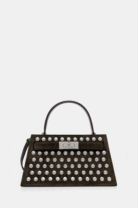 Tory Burch torebka zamszowa Lee Radziwill kolor zielony 175017-301