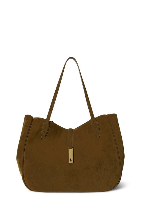 Polo Ralph Lauren torebka zamszowa kolor brązowy 428960630