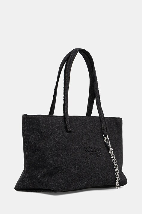 Tommy Jeans torebka bawełniana kolor czarny AW0AW18268