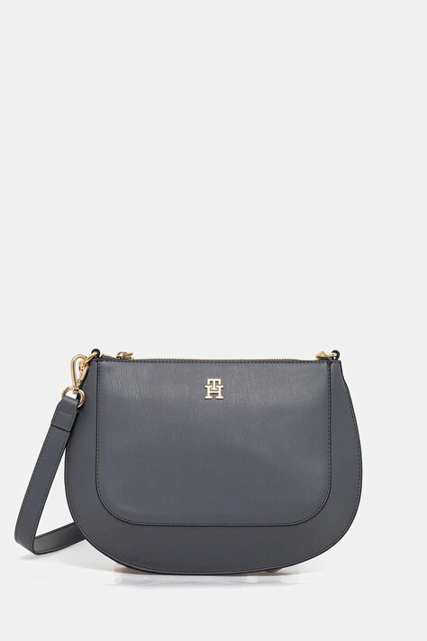 Tommy Hilfiger torebka skórzana kolor szary AW0AW18143