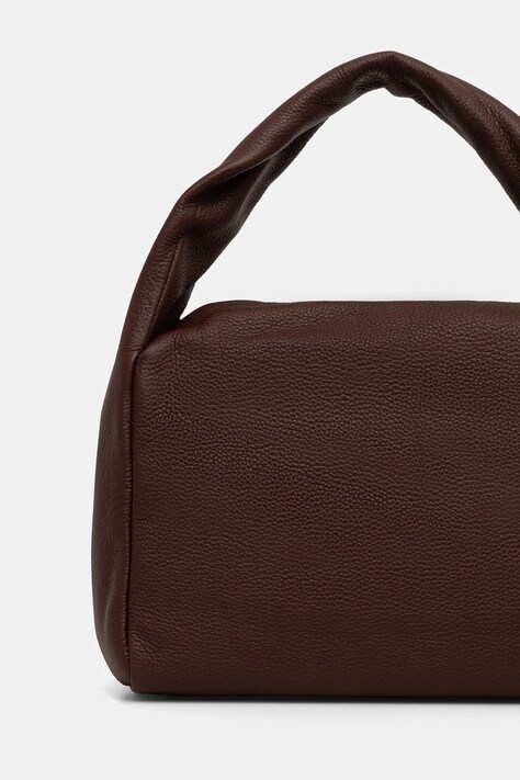 Tommy Hilfiger torebka skórzana kolor brązowy AW0AW18152