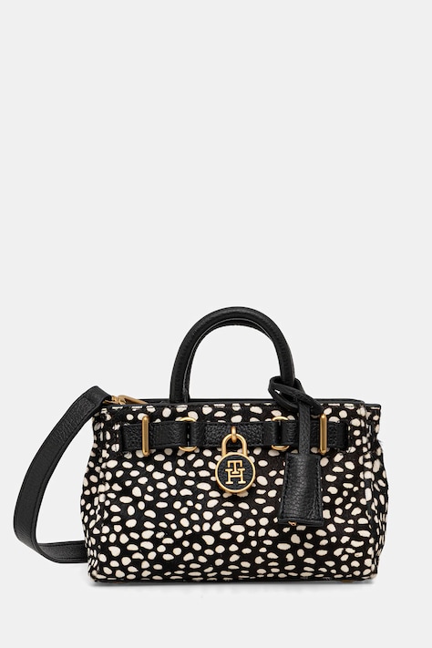 Tommy Hilfiger torebka skórzana kolor beżowy AW0AW18168